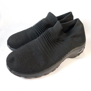 Slow Man Womens Wedge Heel Slip On Stretch Knit Sneakers Size 10